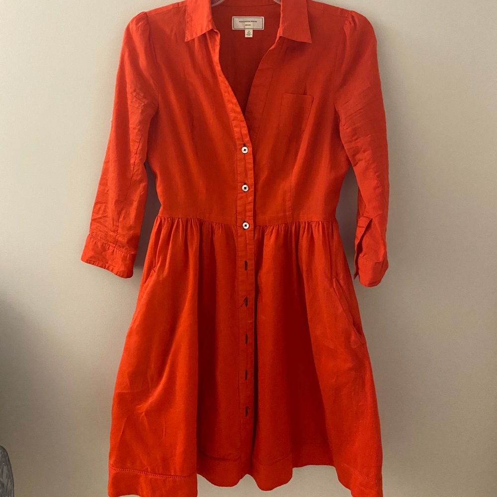Anthro Red/orange dress